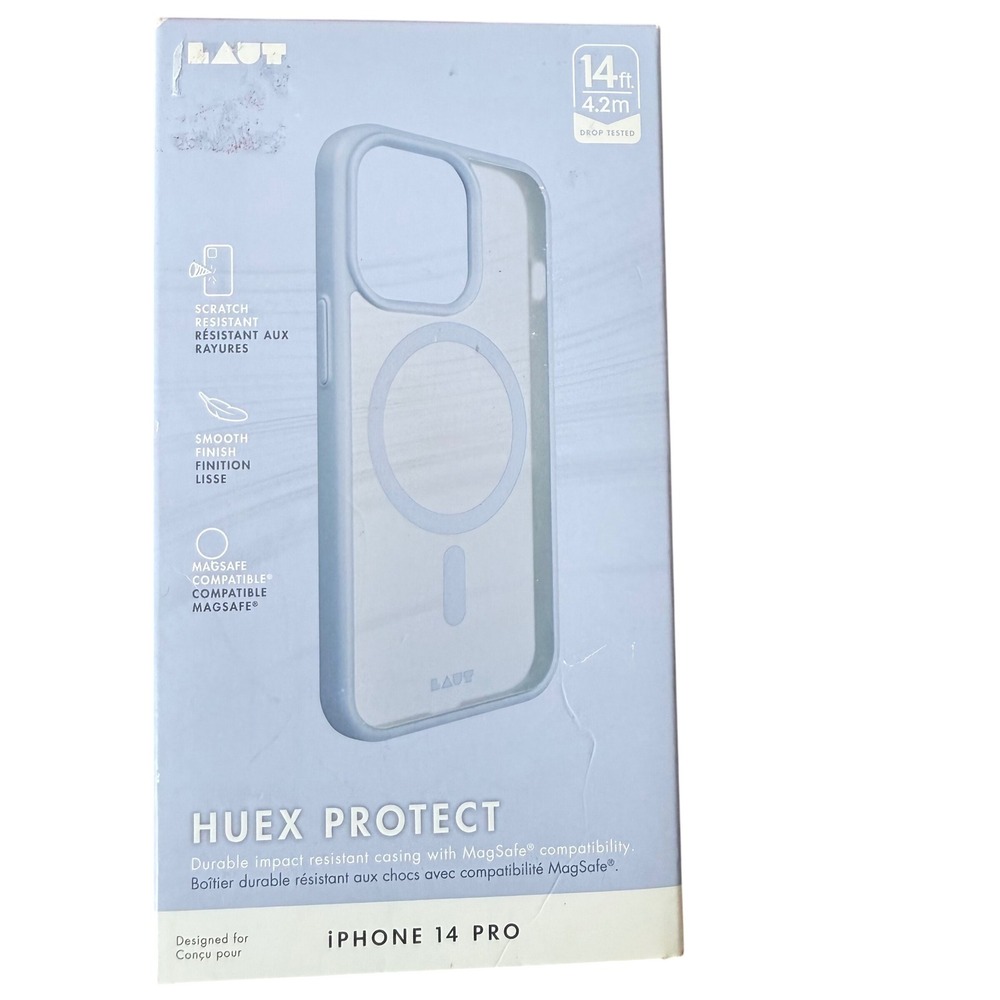 LAUT Huex Protect iPhone 14 Pro Case Ocean Blue MagSafe‎ 14ft Drop Protection